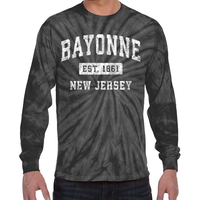 Bayonne New Jersey Nj Vintage Established Sports Tie-Dye Long Sleeve Shirt