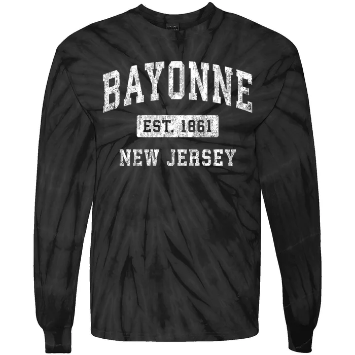 Bayonne New Jersey Nj Vintage Established Sports Tie-Dye Long Sleeve Shirt