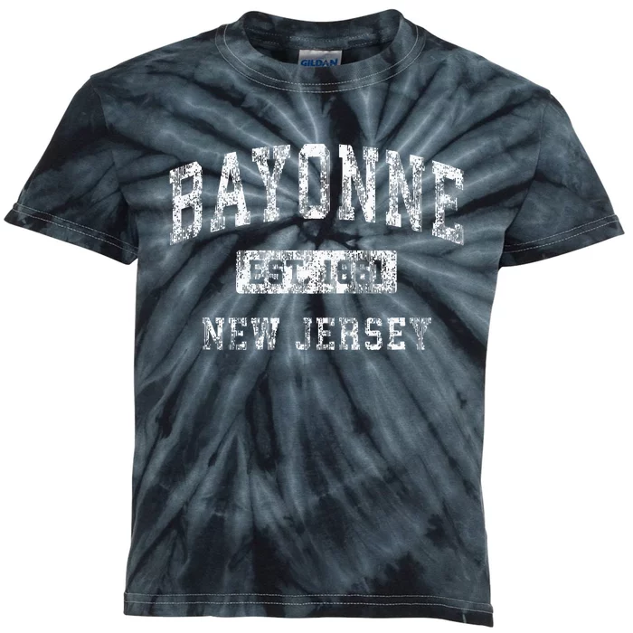 Bayonne New Jersey Nj Vintage Established Sports Design Kids Tie-Dye T-Shirt