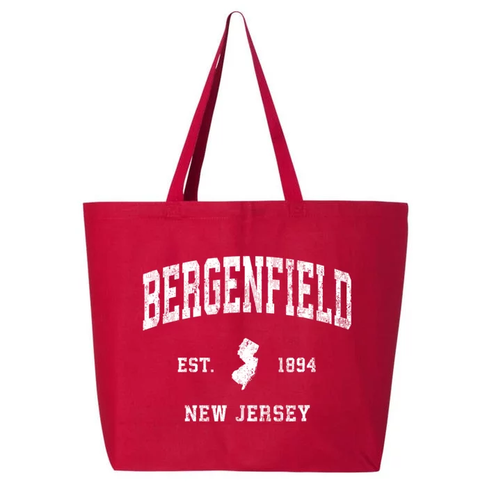 Bergenfield New Jersey Nj Vintage Athletic Established 25L Jumbo Tote