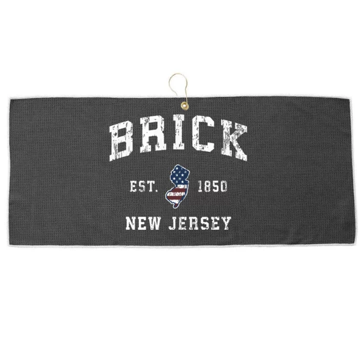 Brick New Jersey Nj Vintage American Flag Sports Design Large Microfiber Waffle Golf Towel