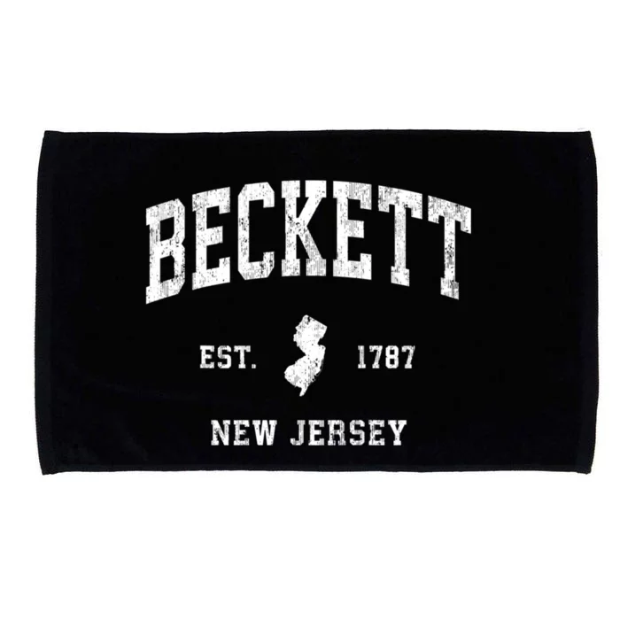 Beckett New Jersey Nj Vintage Athletic Black Sports Microfiber Hand Towel