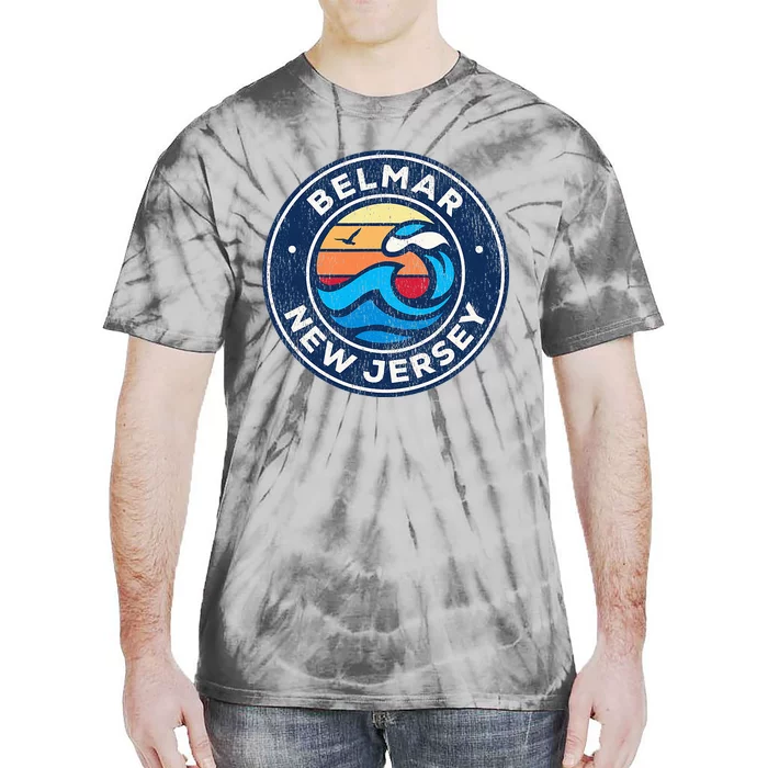 Belmar New Jersey Nj Vintage Nautical Waves Design Tie-Dye T-Shirt