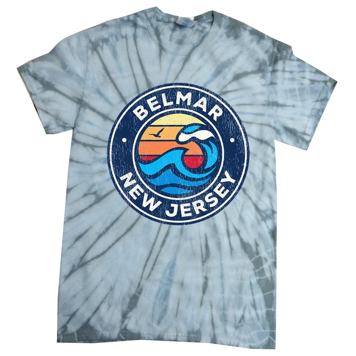 Belmar New Jersey Nj Vintage Nautical Waves Design Tie-Dye T-Shirt