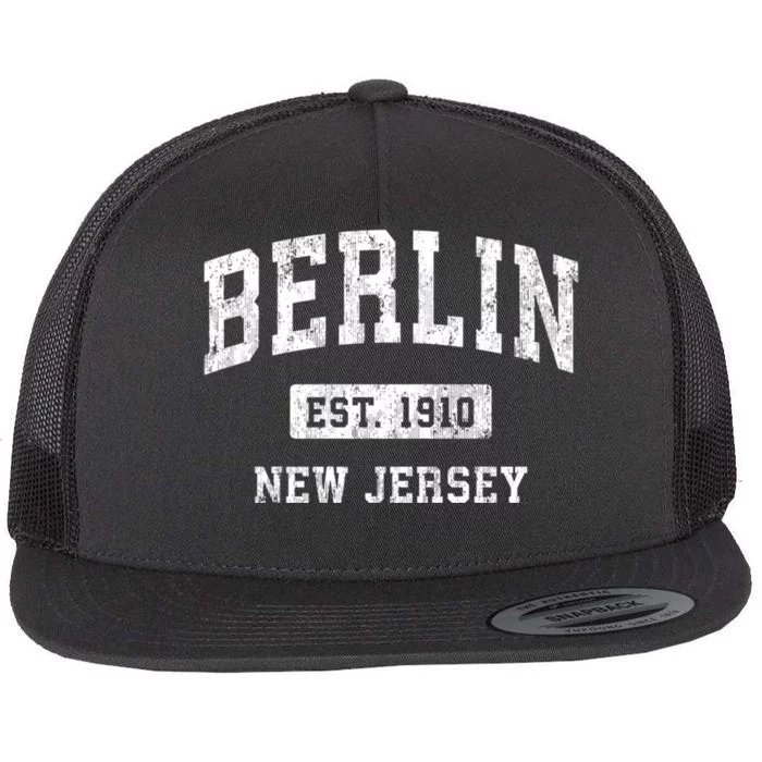 Berlin New Jersey Nj Vintage Athletic Sports Flat Bill Trucker Hat