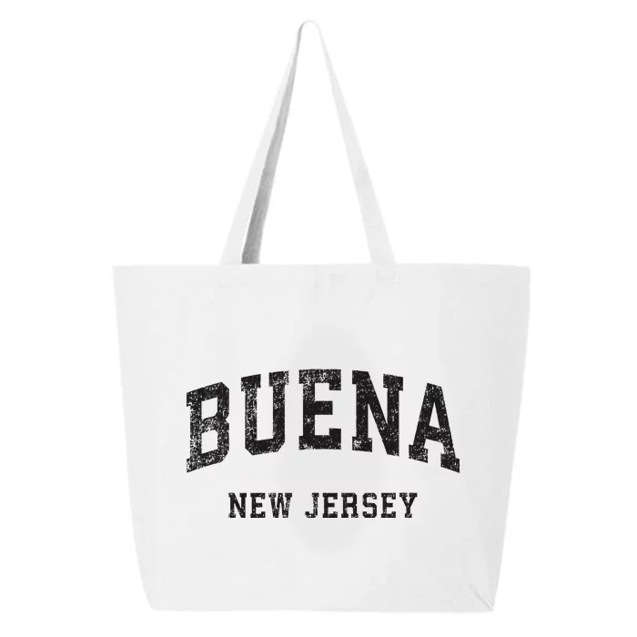 Buena New Jersey Nj Vintage Athletic Sports Design 25L Jumbo Tote