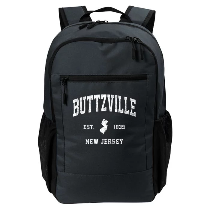 Buttzville New Jersey Nj Vintage Athletic Black Sports Daily Commute Backpack