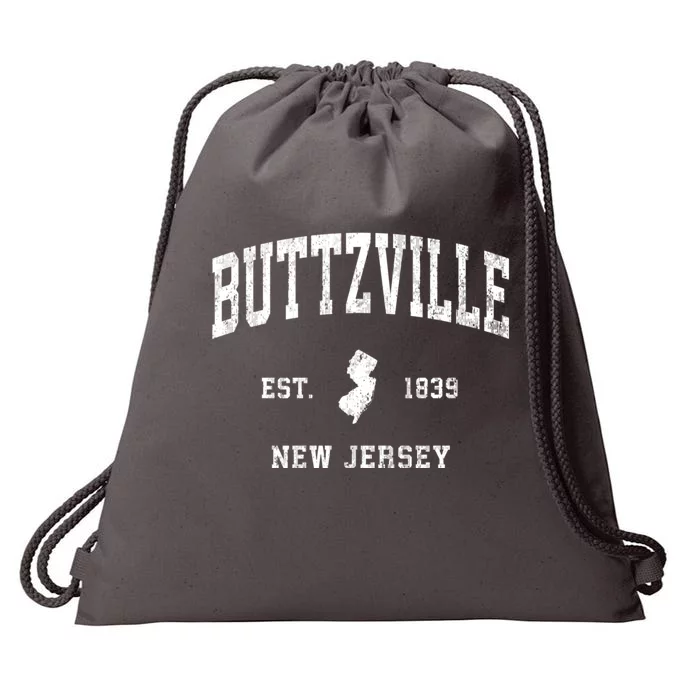 Buttzville New Jersey Nj Vintage Athletic Black Sports Drawstring Bag