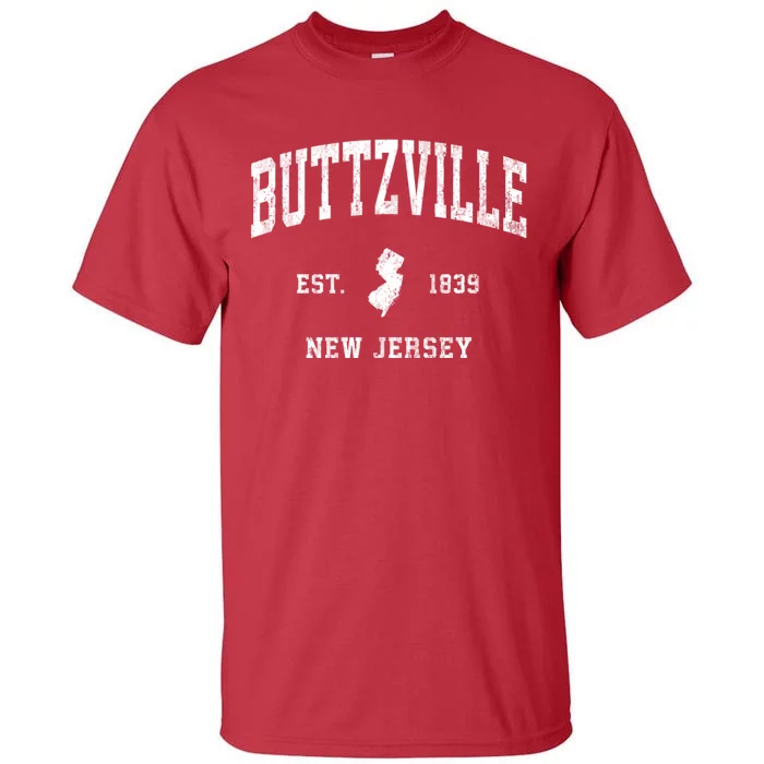 Buttzville New Jersey Nj Vintage Athletic Black Sports Tall T-Shirt