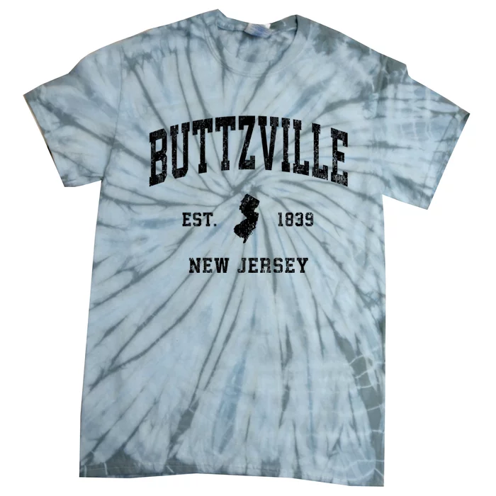 Buttzville New Jersey Nj Vintage Athletic Black Sports Tie-Dye T-Shirt