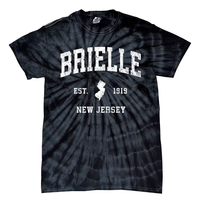 Brielle New Jersey Nj Vintage Athletic Sports Tie-Dye T-Shirt