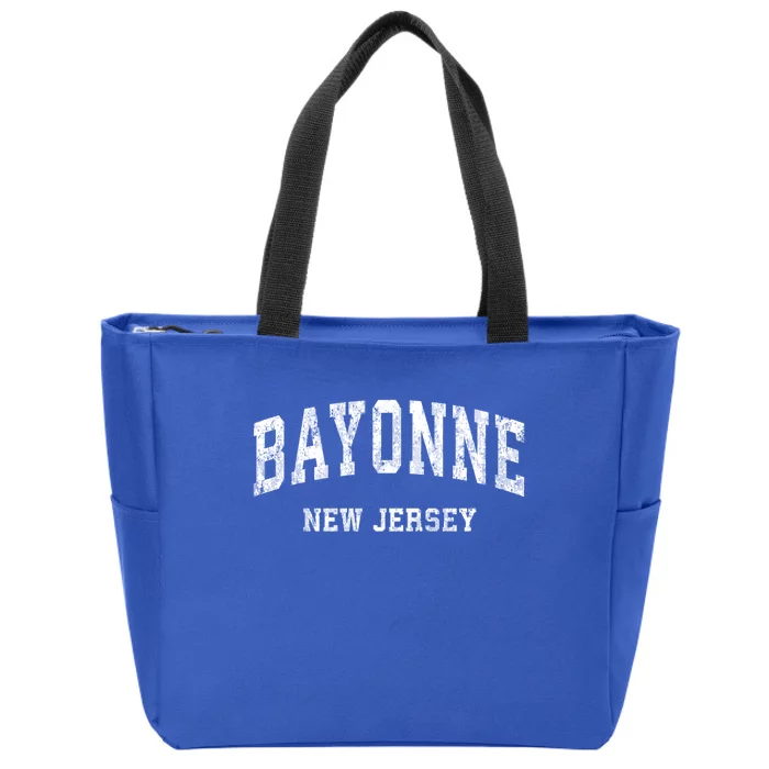 Bayonne New Jersey Nj Vintage Varsity Sports Zip Tote Bag