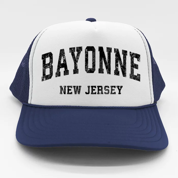 Bayonne New Jersey Nj Vintage Varsity Sports Trucker Hat