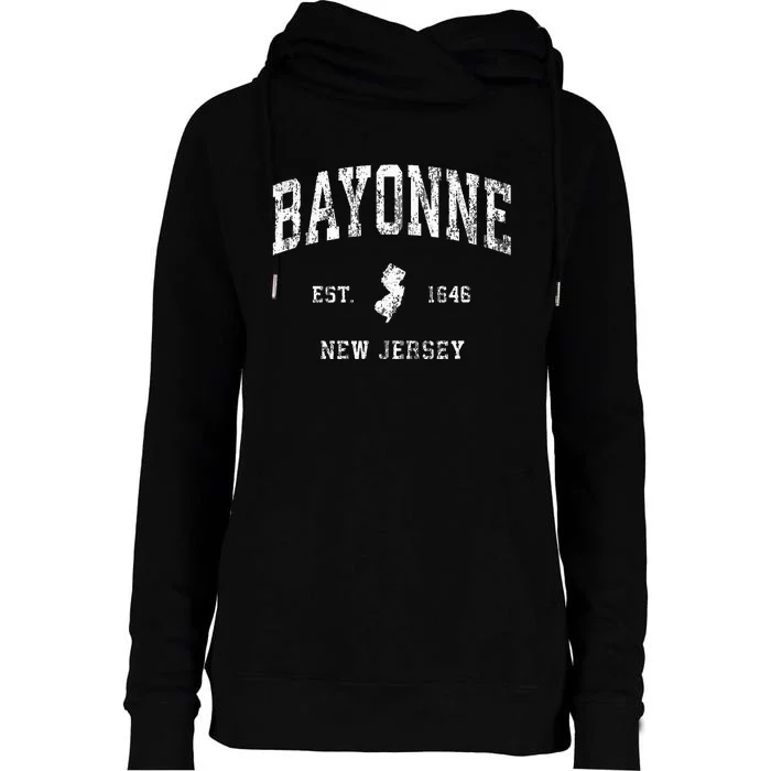 Bayonne New Jersey Nj Vintage Athletic Sports Design Womens Funnel Neck Pullover Hood