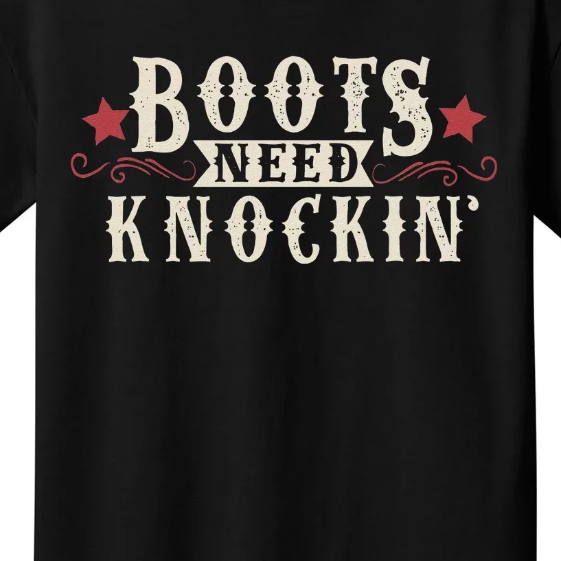 Boots Need Knocking Country Music Song Kids T-Shirt