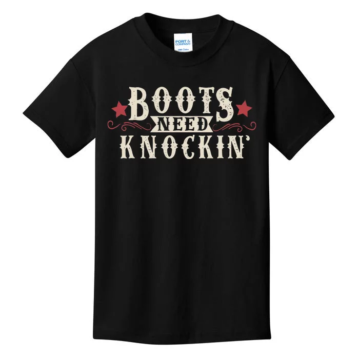 Boots Need Knocking Country Music Song Kids T-Shirt