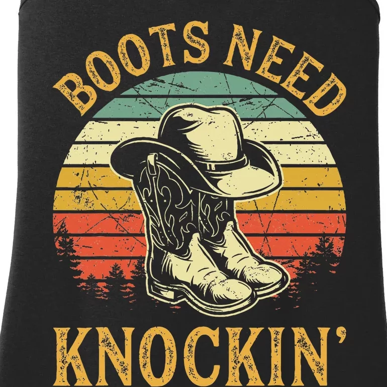 Boots Need Knockin Country Music Lover Ladies Essential Tank