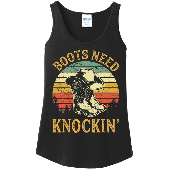 Boots Need Knockin Country Music Lover Ladies Essential Tank