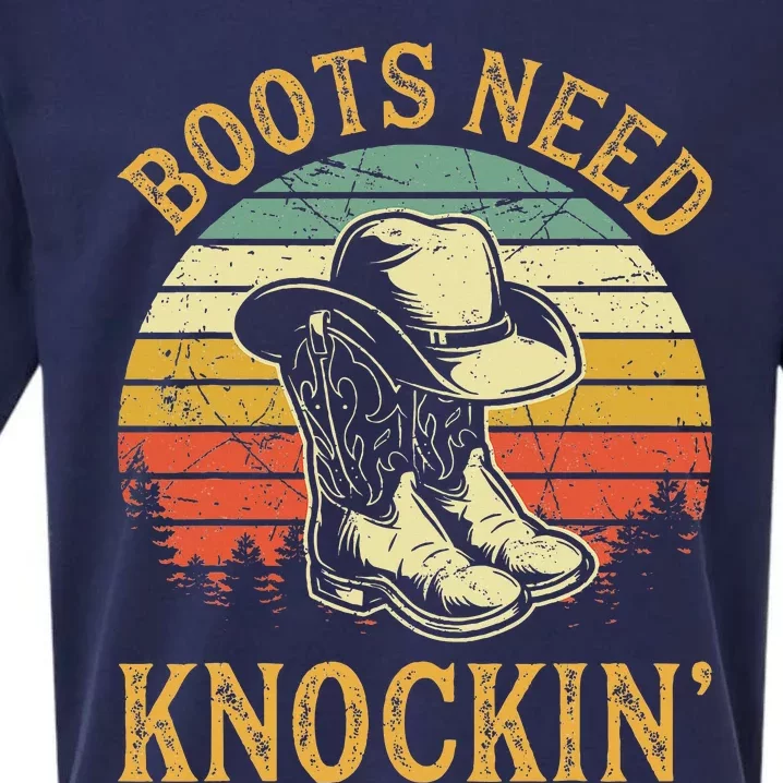 Boots Need Knockin Country Music Lover Sueded Cloud Jersey T-Shirt