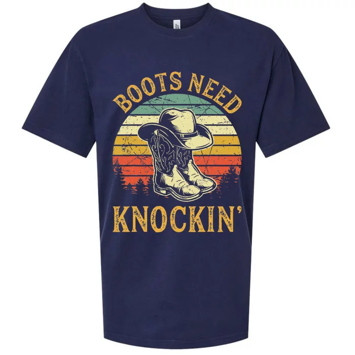 Boots Need Knockin Country Music Lover Sueded Cloud Jersey T-Shirt