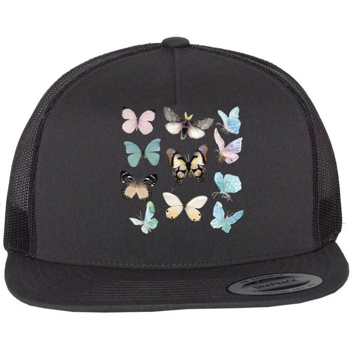 Butterflies Nature Lover Flat Bill Trucker Hat