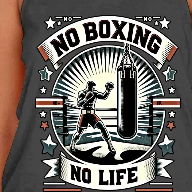 Boxing No Life Boxing Bag Ring Machine Gear Gift Women's Knotted Racerback Tank