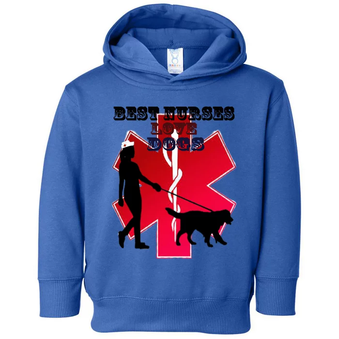 Best Nurses Love Dogs Gift Toddler Hoodie