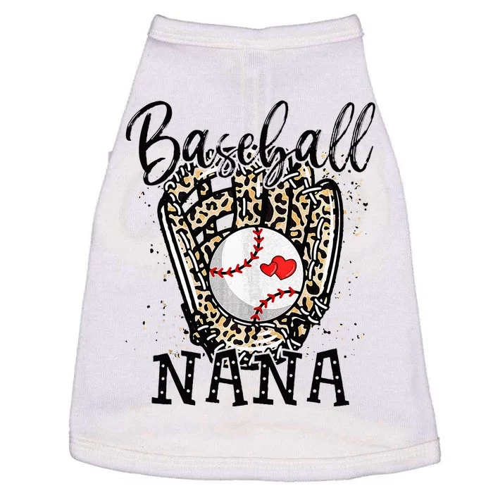 Baseball Nana Leopard Game Day Baseball Lover Mothers Day Doggie Tank