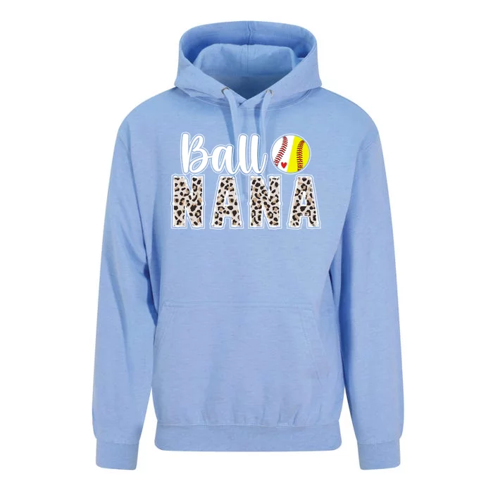 Ball Nana Leopard Softball Baseball Nana Grandma Cute Gift Unisex Surf Hoodie