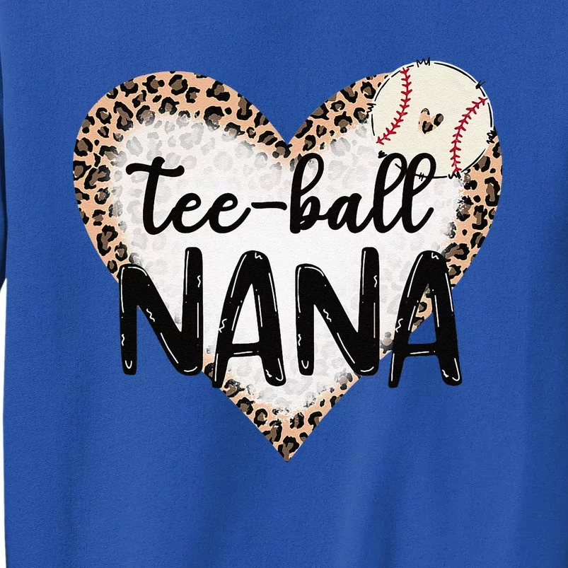 Ball Nana Leopard Print Heart Ball Mom Mothers Day Tall Sweatshirt