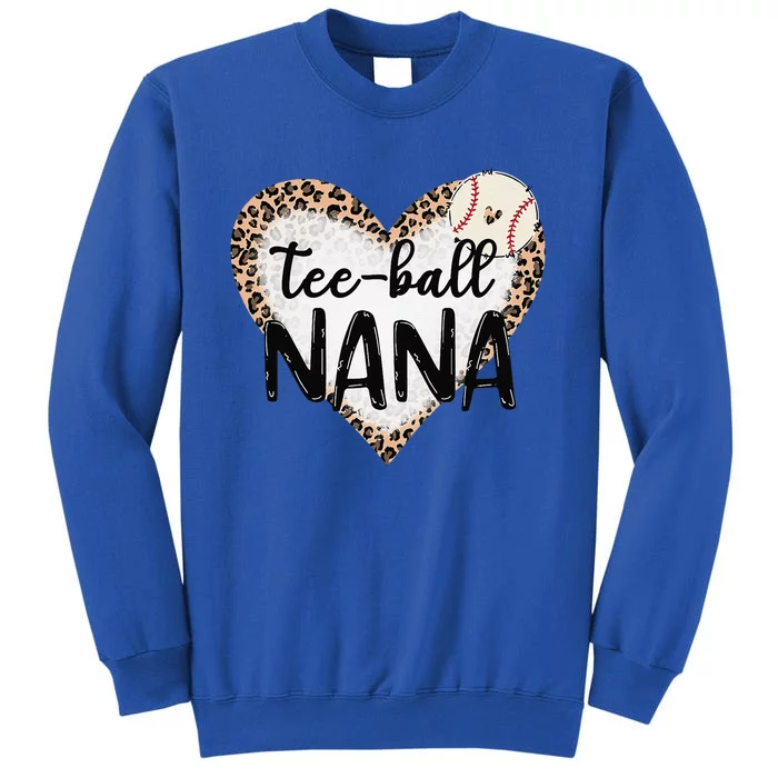 Ball Nana Leopard Print Heart Ball Mom Mothers Day Tall Sweatshirt