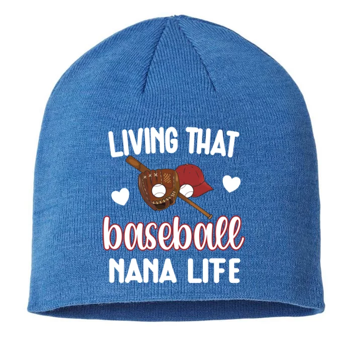 Baseball Nana Life Baseball Grandma Nana Gift 8 1/2in Sustainable Knit Beanie