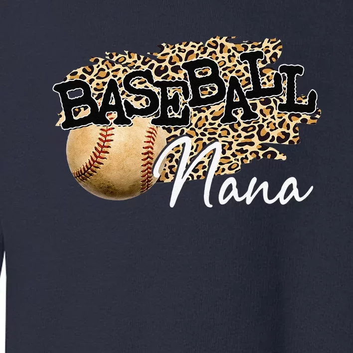 Baseball Nana Leopard Mother's Day Toddler Sweatshirt