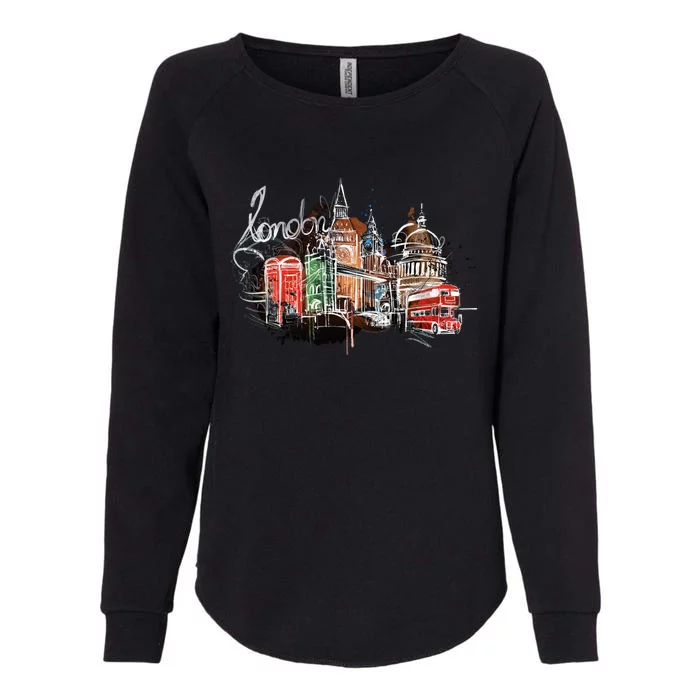 Beautiful Nighttime London England Colorful Artistic London Gift Womens California Wash Sweatshirt