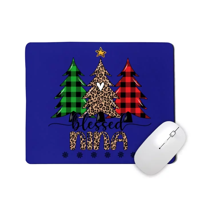 Blessed Nina Leopard Christmas Pine Tree Xmas Gift Mousepad