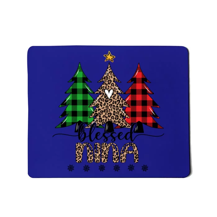 Blessed Nina Leopard Christmas Pine Tree Xmas Gift Mousepad