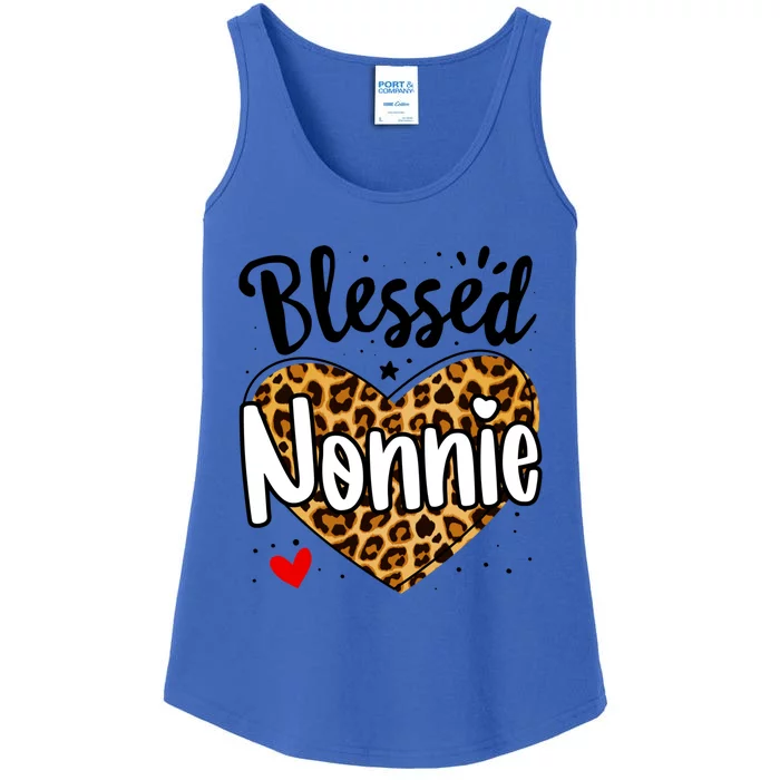 Blessed Nonnie Leopard Print Nana Mother's Day Grandma Mama Cool Gift Ladies Essential Tank