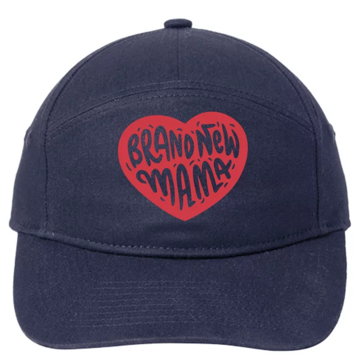 Brand New Mama Heart Gift 7-Panel Snapback Hat