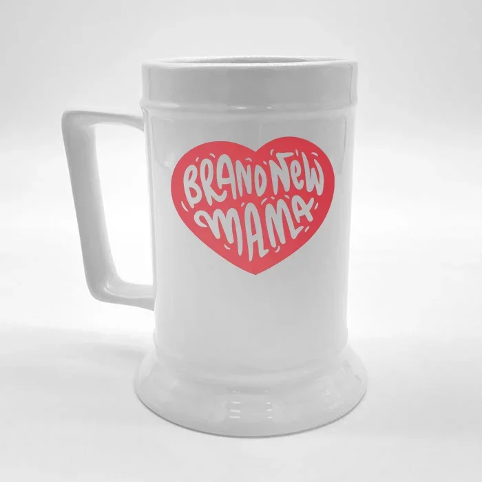 Brand New Mama Heart Gift Front & Back Beer Stein