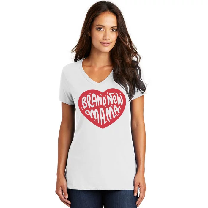 Brand New Mama Heart Gift Women's V-Neck T-Shirt