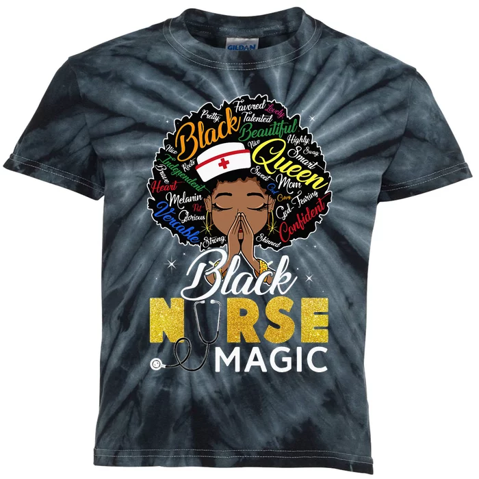 Black Nurses Matter Black History Pride African American Kids Tie-Dye T-Shirt