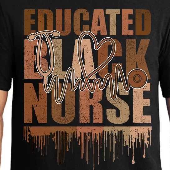 Black Nurse Melanin Nurse Educated Black History Month Nurse Gift Pajama Set