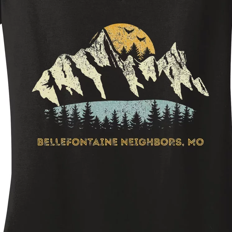 Bellefontaine Neighbors Missouri Mountain Sunset Sunrise Mo Women's V-Neck T-Shirt