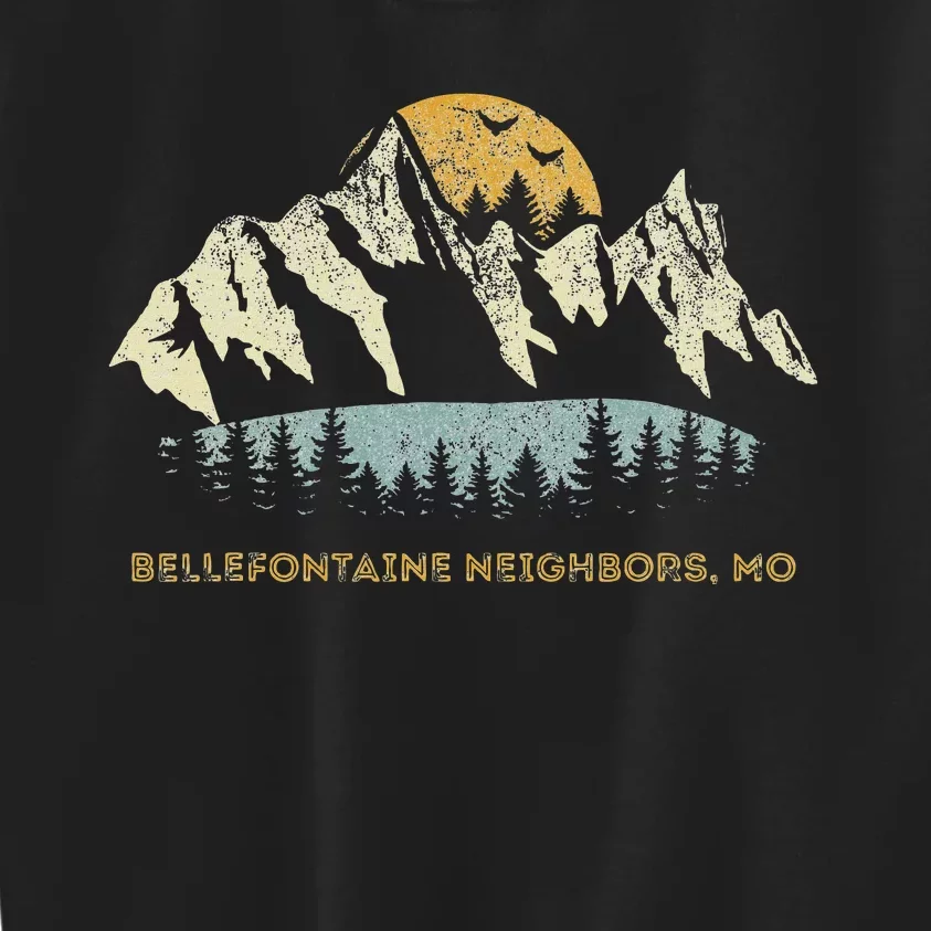 Bellefontaine Neighbors Missouri Mountain Sunset Sunrise Mo Kids Sweatshirt