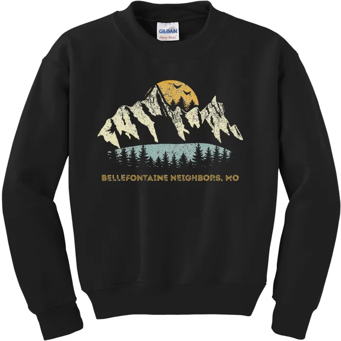 Bellefontaine Neighbors Missouri Mountain Sunset Sunrise Mo Kids Sweatshirt