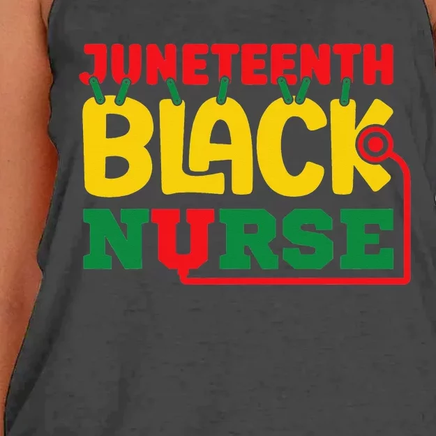 black nurse messy bun juneteenth celebrate 1865 June 19th Women's Knotted Racerback Tank