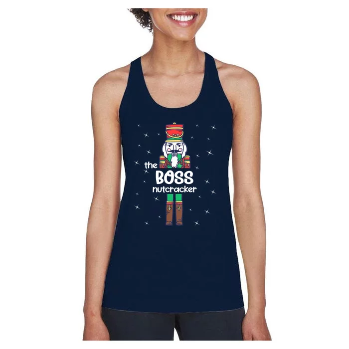 Boss Nutcracker Matching Family Group Christmas Party Pjs Women's Racerback Tank