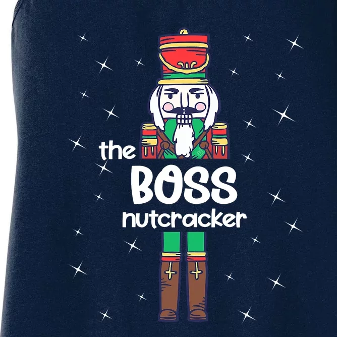 Boss Nutcracker Matching Family Group Christmas Party Pjs Women's Racerback Tank