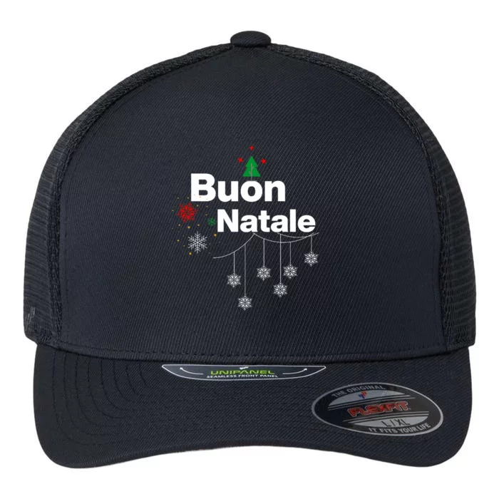 Buon Natale May Your Holidays Be Merry And Bright Italian Flexfit Unipanel Trucker Cap