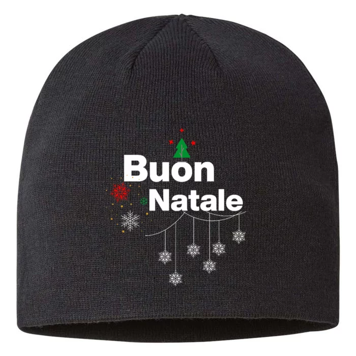 Buon Natale May Your Holidays Be Merry And Bright Italian 8 1/2in Sustainable Knit Beanie